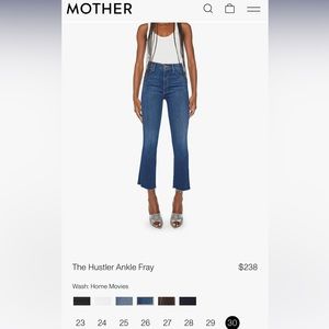 Mother Denim The Hustler Ankle Fray Size 30
Wash: Home Movies